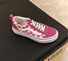 KIDS VANS OLD SKOOL PINK WHT CHK (19-22)
