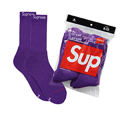 Supreme Hanes Crew Socks (4 Park) purple