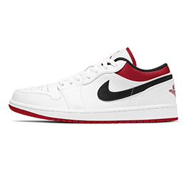 NIKE MENS AIR JORDAN 1 LOW WHITE / RED / BLACK