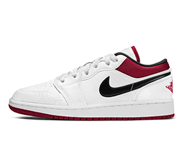 NIKE GS AIR JORDAN 1 LOW WHITE / RED / BLACK