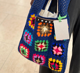 재입고 MARNI MARKET FLORAL PATCHWORK CROCHET SHOPPING BAG