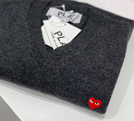 PLAY COMME des GARÇONS Red Mini Heart knit (Dark Grey)