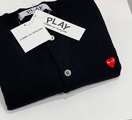 (women) PLAY COMME des GARÇONS Red Mini Heart Ladies’ Cardigan (Black)