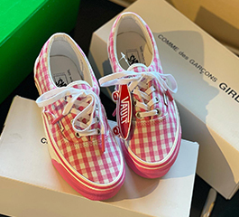 VANS x COMME des GARCONS PINK Gingham CHECK