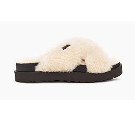 UGG FUZZ SUGAR CROSS SLIDE