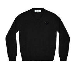 (men) PLAY COMME des GARÇONS Black Heart V Neck Sweater black