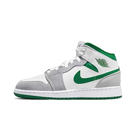 NIKE GS AIR JORDAN 1 MID SE GREEN/GREY/WHITE
