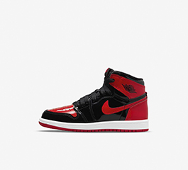KIDS NIKE PS AIR JORDAN 1 HIGH OG PATENT BRED