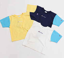 CHAMPION KIDS REVERSE WEAVE Ⓡ SHORTS SLEEVE T-SHIRT MULTI 22SS