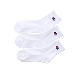 CHAMPION KIDS QUARTER LENGTH SOCKS WHITE 3PS 19-24CM