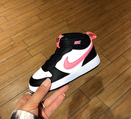 NIKE BABY COURT BOROUGH MID 2 PINK/BLACK