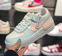 NIKE WMNS AIR FORCE 1 SHADOW ivory green pink