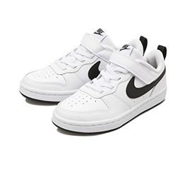  KIDS NIKE COURT BOROUGH LOW 2 PSV WHT/BLACK