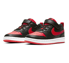  KIDS NIKE COURT BOROUGH LOW 2 PSV BLACK/RED