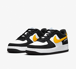 JUNIOR NIKE AIR FORCE 1 ’07 LV8 ATHLETIC CLUB BLACK x YELLOW 