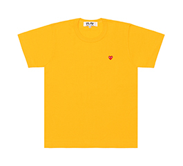 Play Comme Des Garçons Small Red Heart S/S T-Shirt (Yellow)