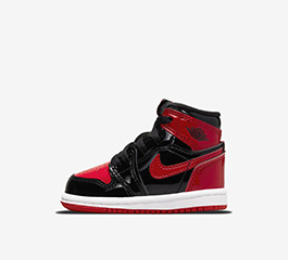 BABY NIKE TD AIR JORDAN 1 HIGH OG PATENT BRED