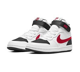 KIDS NIKE COURT BOROUGH MID 2 PSV WHITE/RED