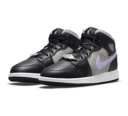 NIKE GS AIR JORDAN 1 MID SE ＂HOUNDSTOOTH＂