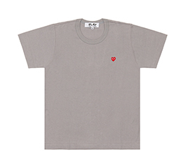 Play Comme Des Garçons Small Red Heart S/S T-Shirt (Gray)