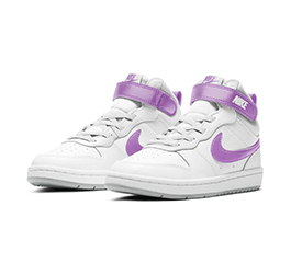 KIDS NIKE COURT BOROUGH MID 2 PSV WHITE/PURPLE