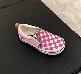 KIDS VANS SLIP ON PINK WHT CHK (14-22)
