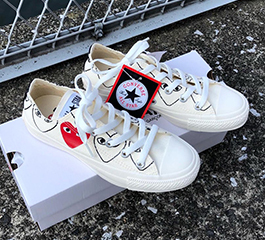 converse play comme des garcons OX WHITH