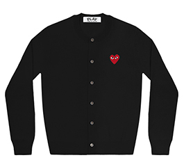 (women) PLAY COMME des GARÇONS Red Heart Ladies’ Cardigan (Black)