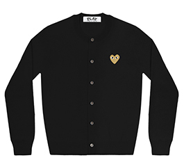 (women) PLAY COMME des GARÇONS Gold Heart Ladies’ Cardigan (Black)