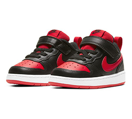BABY NIKE COURT BOROUGH LOW 2 TDV BLACK/RED