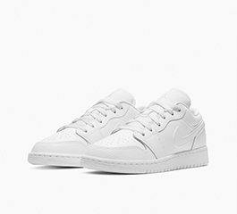 (GS) NIKE AIR JORDAN1 LOW ALL WHITE