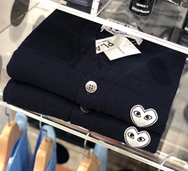 (men) PLAY COMME des GARÇONS White Heart Men’s Cardigan (Navy)