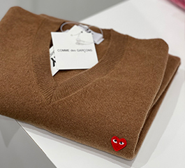 PLAY COMME des GARÇONS Red  Mini Heart knit (Brown)
