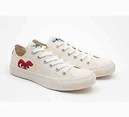 CDG PLAY X CONVERSE HEART IS SHY OX WHITE