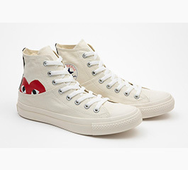CDG PLAY X CONVERSE HEART IS SHY HI WHITE