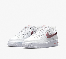 JUNIOR NIKE AIRFORCE1 WHITE PINK GLAZE