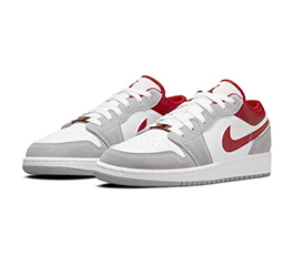NIKE GS AIR JORDAN 1 LOW SE ＂WHITE/GREY/RED＂