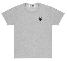 (men) PLAY COMME des GARÇONS TOP DYED COTTON JERSEY WITH BLACK EMBLEM TOP DYED GREY (AZ-T075-051)
