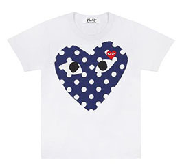 (women) PLAY COMME des GARÇONS Polka Dot Big Heart T-Shirt (White)