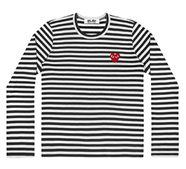 (men) PLAY COMME des GARÇONS Striped T-Shirt (Black/White)