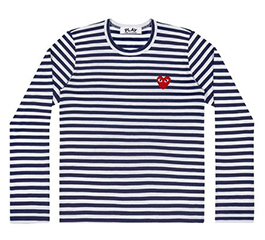 (men) PLAY COMME des GARÇONS Striped T-Shirt (Navy/White)
