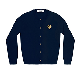 (women) Play Comme des Garçons Gold Heart Ladies’ Cardigan (Navy)