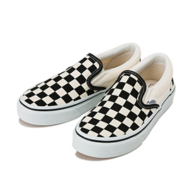 KIDS VANS SLIPON BLK/WHT CHK