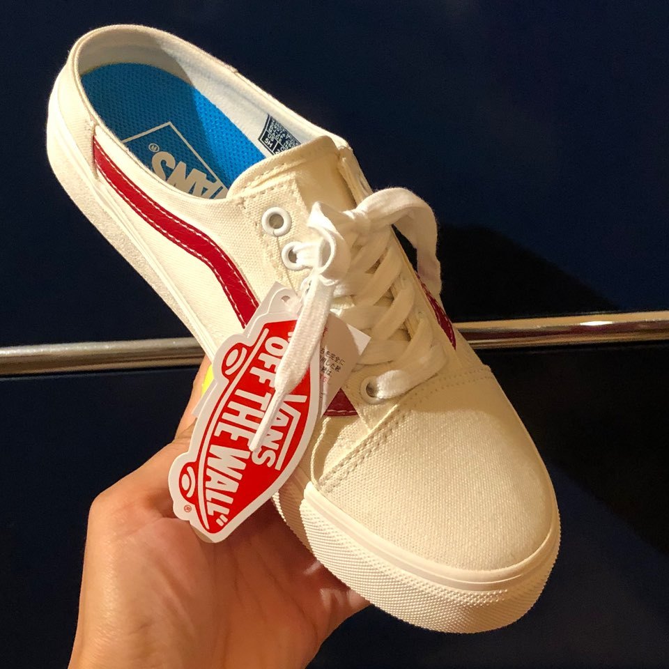  VANS OLD SKOOL MULE WHITE/RED
