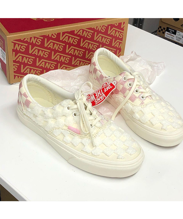 VANS ERA WHITE/PINK PUR CHECK