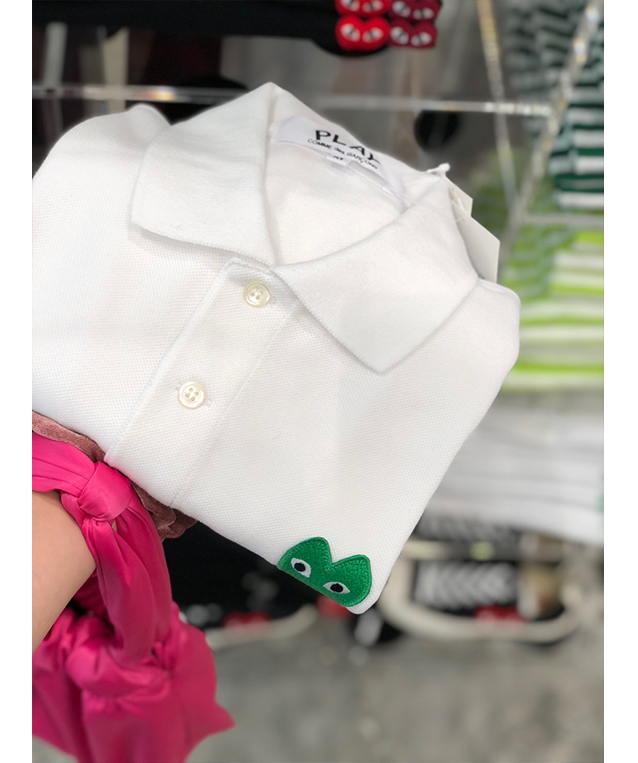 (women) PLAY COMME des GARÇONS Green Heart Polo Sh