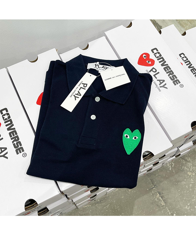 (men) PLAY COMME des GARÇONS Green Heart Polo Shir