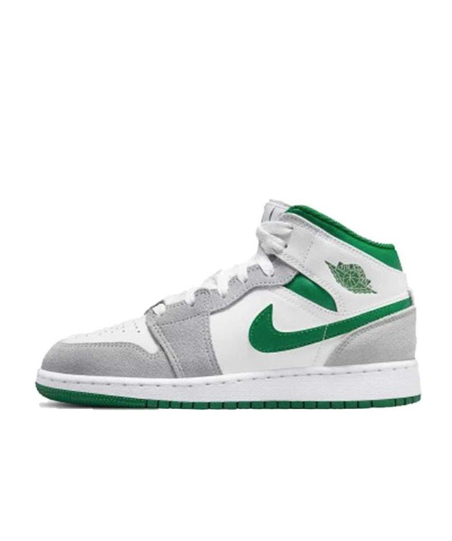 NIKE GS AIR JORDAN 1 MID SE GREEN/GREY/WHITE